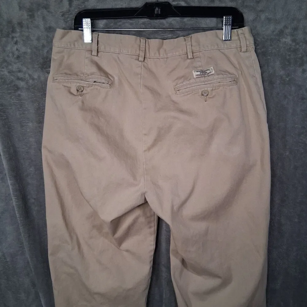 Y2K Polo Ralph Lauren The Classic Polo Chino Pants‎ Mens 34x29 Inseam 28 Beige